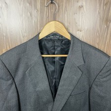 Croft and Barrow Sport Coat Mens 44R Gray Brown Herringbone Polyester Viscose