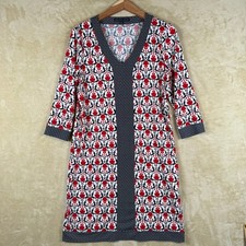 Brooks Brothers 346 Women's S Geometric Print V Neck Tunic Dress Resort NO BELT