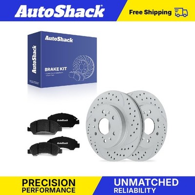 Front Drilled Slotted Brake Rotors Ceramic Pads for Chevy, Silverado 1500 05-18