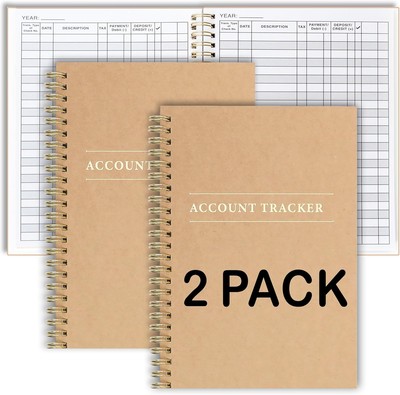 2 Pack Accounting Ledger Books for Home Budget Tracking, Business 2-PACK 