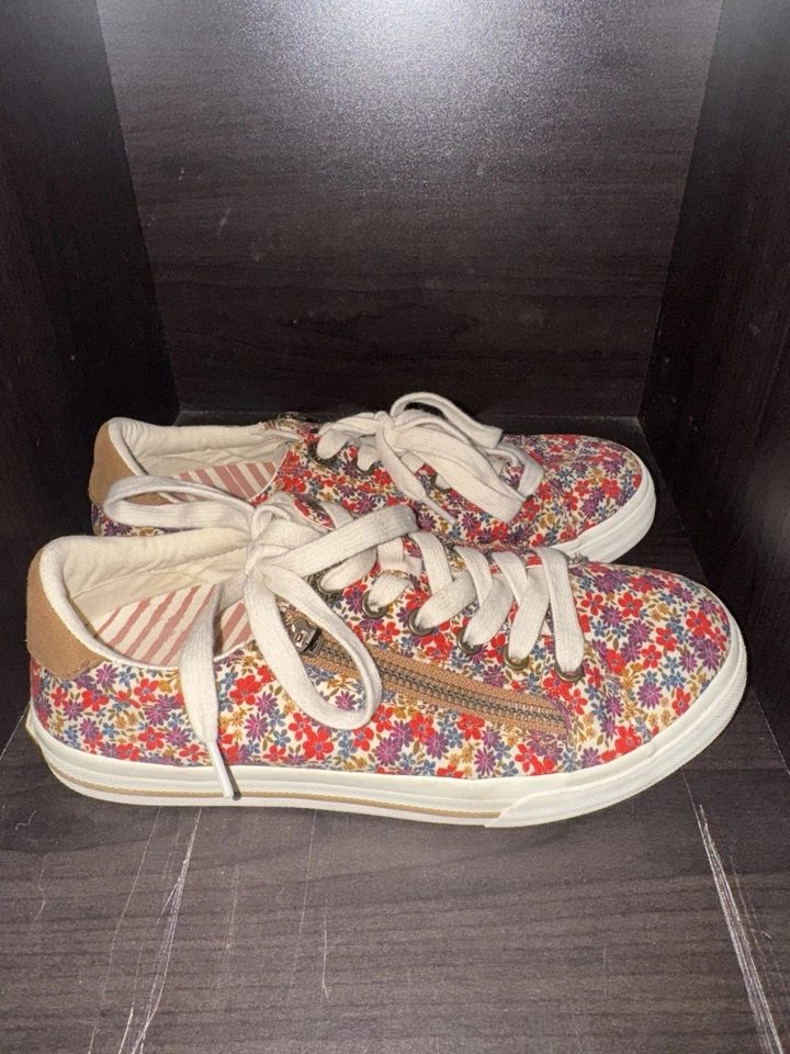 Zapatos Taos Floral Otoño Z-Soul Tenis Mujer Talla 7 Diseño Cremallera Acento Foto 3 de 4