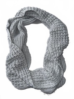 West Loop Gray Knit Infinity Scarf 100% Acrylic