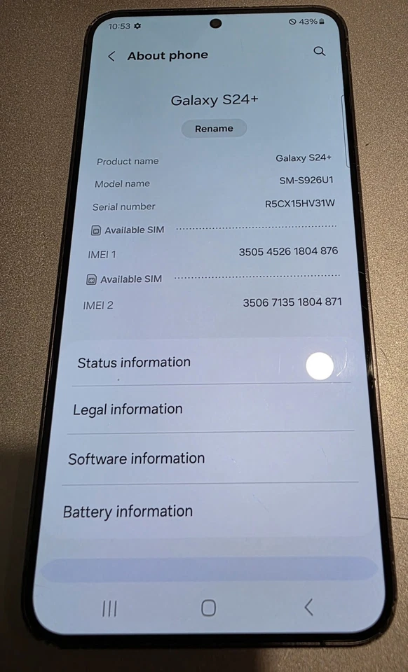 Samsung Galaxy S24+ Plus 5G SM-S926U1 256GB Black Factory Unlocked USED 4876 - Image 2 of 4