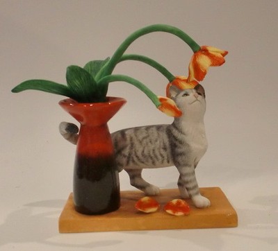 Bordüre Fine Arts Katzen rund ums Haus Tulpen Modell Nr A6891
