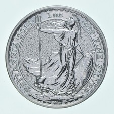 2016 Great Britain 2 Pounds - 1 Oz Britannia World Coin- Silver *340