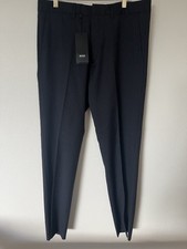 NWT Hugo Boss Men  s Black Stripe Virgin Wool Dress Pants Size: 34 R
