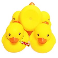3 inch Rubber Yellow Ducks/ Ducky No Hole Waterproof No Squeak 3" size 5 pcs