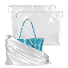 3 Pack Dust Bags for Handbags, White Handbag Dust Cover Bag with Drawstring,