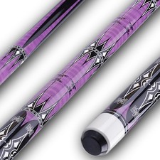 13mm 58 Inch 19 20 oz Billiard Pool Cue Stick, 1/2 Maple Purple 20