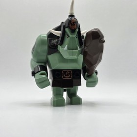 LEGO Troll Sand Green w Black Armor Minifigure (cas424) Castle Fantasy Era 7097