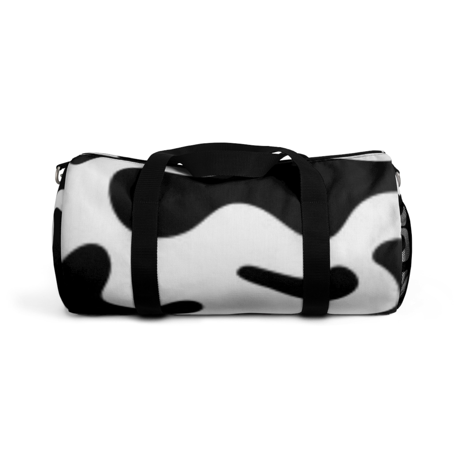 Black White Cow Print Duffel Bag | Animal Pattern Travel Bag