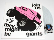 THEY MIGHT BE GIANTS SIGNED 'JOIN US' ALBUM CLEAR VINYL RECORD BECKETT COA JOHN