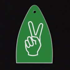 GUITAR TRUSS ROD COVER Engraved Etch Paul Reed Smith PRS USA PEACE Fingers GREEN