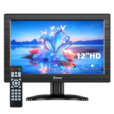 Eyoyo 12'' TFT LCD Monitor with AV BNC HDMI VGA Input 1366x768 for PC CCTV Game