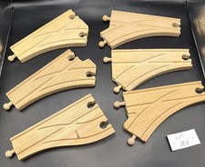 Wooden Curved Switching Tracks 6 Pc Mixed Lot. Thomas The Tank/Brio Compactible