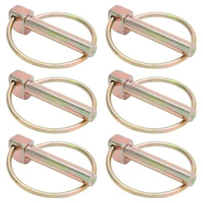 6Pcs 3/8 Inch Heavy Duty Lynch Pin with Ring, Round Linch Pins Assortment Kit..
