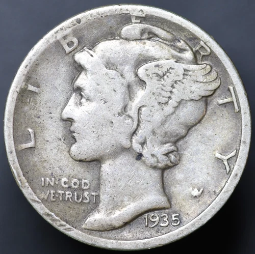 1935-D 10C Mercury Dime VF (#8254)