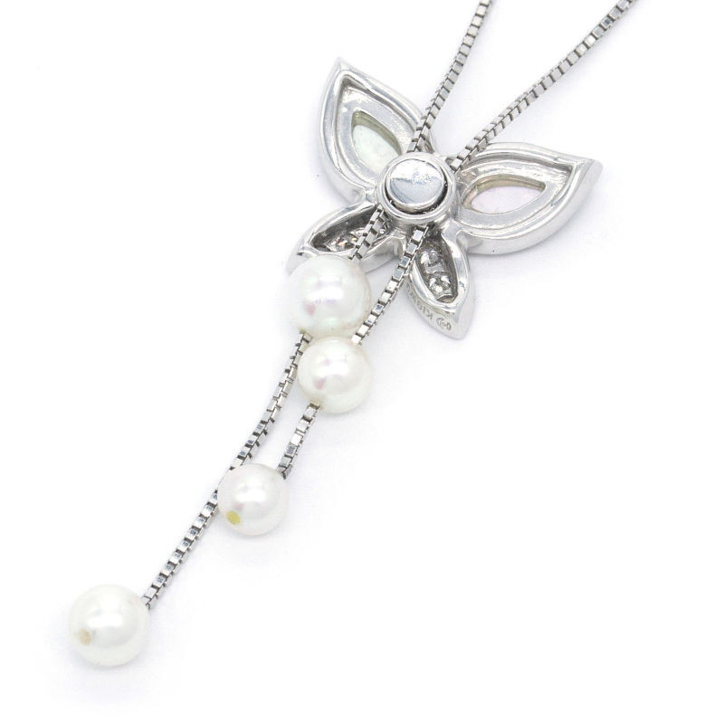 TASAKI butterfly motif Necklace pearl MoP diamond K18WG P0031144
