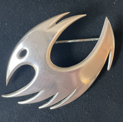 Vintage Borresen Lassen (B & L) Denmark Silver 1970's Mid-Century Modern Brooch