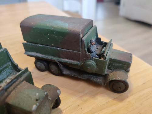 6 x Dinky 151 B Vorkrieg 30er Jahre Armee Transportwagen gedeckt 6 Räder LKW Spielzeug - Bild 3 von 21