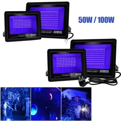 50/100W LED UV Schwarzlicht Strahler Fluter Wasserdicht Scheinwerfer Party Dekor - Bild 1 von 4