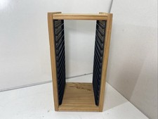 Vintage Wooden CD Holder 14 Slot Storage Organizer Wood Jewel Case