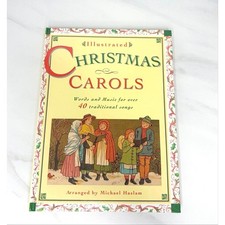 Vintage 1992 Illustrated Christmas Carols Michael Haslam Book Music & Words