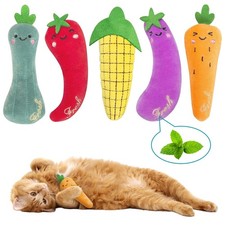 Bestac Catnip Vegetable-Shaped Cat Toy - Filled with for multicolor