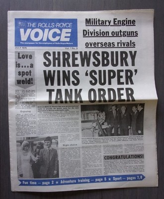 ROLLS ROYCE VOICE orig 1979 UK Mkt Employees Broadsheet Newspaper - Vol.1 No.9