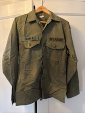 Vintage US Army Utility Dura Press Shirt Men's Green OG-507 Military