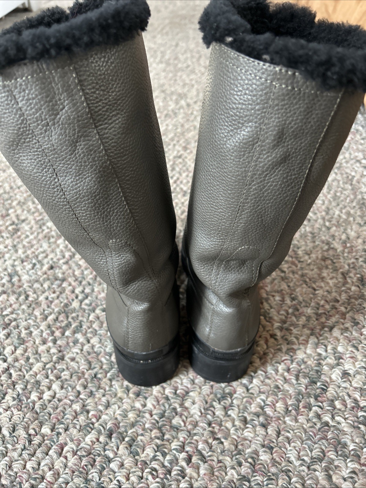 Hunter Gray Leather Shearling Lined Pull-On Water… - image 4