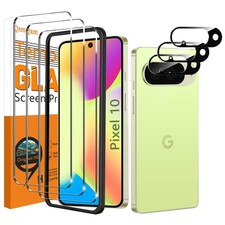 3x Screen Protector Google Pixel 10 with 3x Camera Lens Covers 9H Tempered Glass
