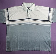Burberry Golf Polo Shirt Striped Logo Mens Size XL Made In Italy