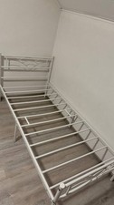 Bettgestell Weiß Metall, 100x200 Cm