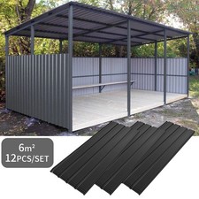 12x Corrugated Roof Sheets 1150x450mm 6m² Roofing Wall Cladding Metal