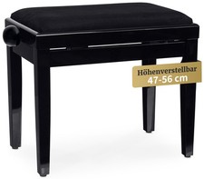Klavierbank Klavierstuhl Pianobank Höhenverstellbar Hocker Schwarz hochglanz