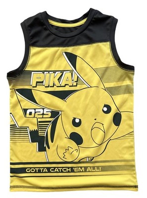 Pokemon Pikachu Boys Muscle Active Wear Tank Top  Size 7