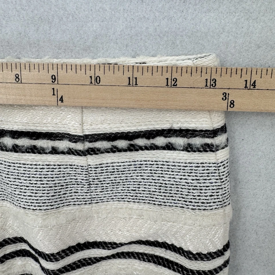 Mini-saia feminina H&M 2 listradas metálicas texturizadas envoltório frontal traseiro zíper novo com etiquetas - Imagem 4 de 4