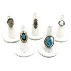 Southwest Sterling Turquoise Opal Agate Shadowbox 5.75-9 Rings Lot of 5 #S5225-3 — photo 1