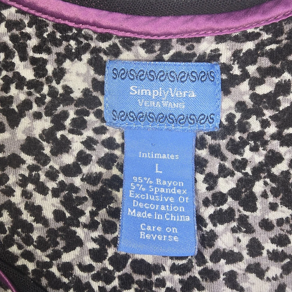 SIMPY VERA WANG женщин 2 X черный белый животных печати ночная рубашка -1204 - Изображение 3 из 4