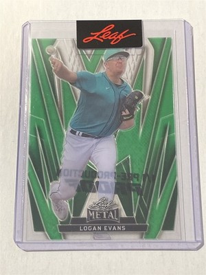 LOGAN EVANS mariners 2024 Leaf Metal Clear GREEN Proof 1/1 (B2)
