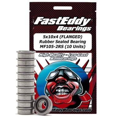5x10x4 FLANGED Rubber Sealed Bearing MF105-2RS 10 Units