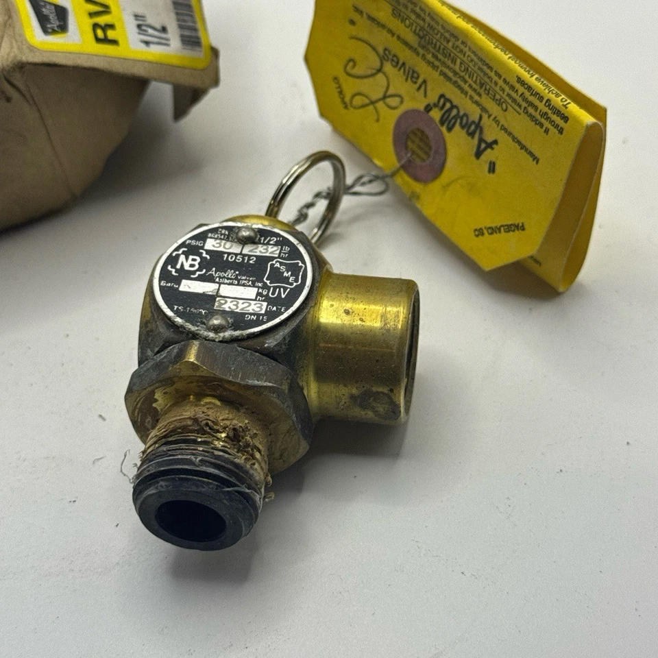 Apollo Valves RVS52 Safety Relief Valve 1/2" Brass RVS52-30 PSI ASME - Image 4 of 4
