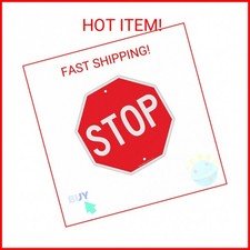 Stop Sign, Street Slow Warning Reflective Signs, 12 x 12 Inches Octagon, .040 Ru