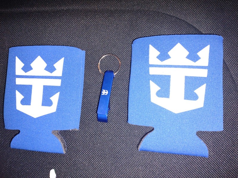 2 Royal Caribbean Koozies and 1 Bottle Opener