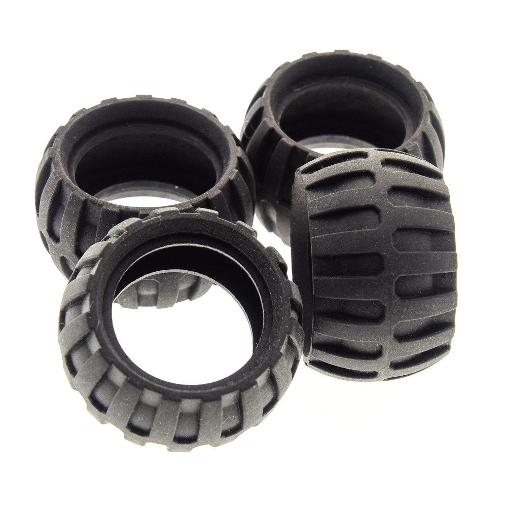 4x Lego Technic Wheel 30.4x20 Black Balloon Tire Small Wheels 4518826 61481