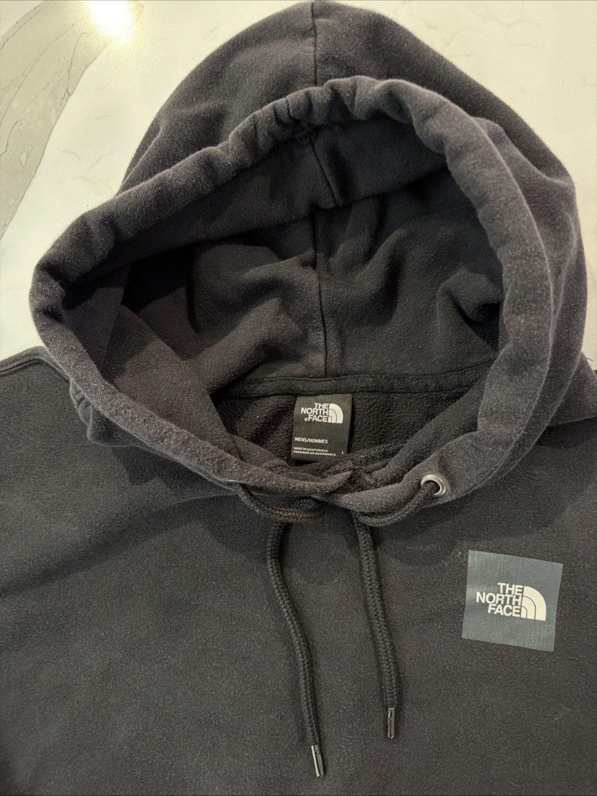The North Face Black Fleece Pullover Hoodie Logo Drawstring Men's Size Large thumbnail 4