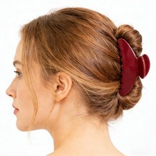 Acetate Hair Claw Clip 4.2 Inch Medium Strong Hold Snag-Free Wine Red Gift