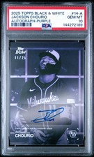 2025 Topps Black & White - Jackson Chourio #014 Purple /25 psa 10