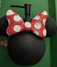Disney Minnie Mouse Black Soap/Lotion Dispenser Red Polka Dot Bow